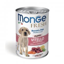 Monge Fresh Puppy and Junior kutyakonzerv borjus zoldsegekkel 400 g.jpg