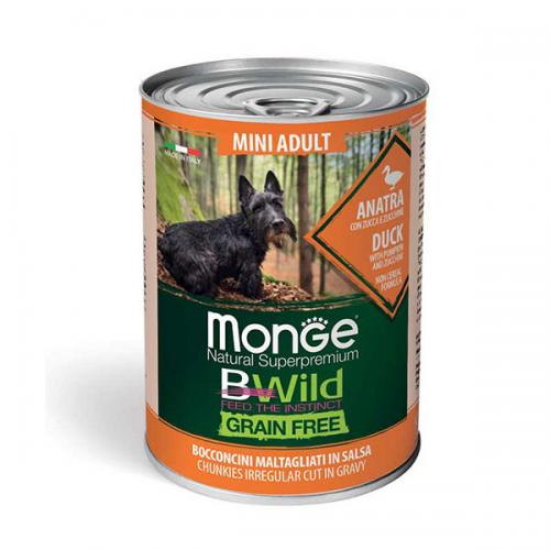 Monge Bwild Mini Adult kutyakonzerv kacsas tokkel es cukkinivel 400 g.jpg