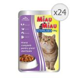 Miau Miau csirkes alutasakos eledel felnott sterilizalt cicaknak 24x100 g.jpg